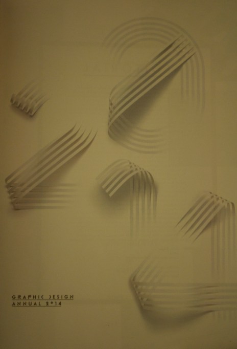 Sawdust's ribboned numerals used throughout Graphic Design Annual 2014